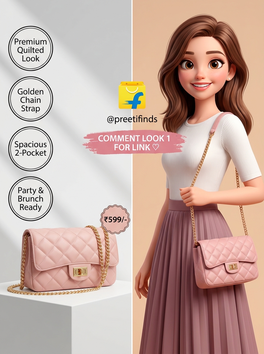 Lavie Quilted Crossbody Chain Sling Bag