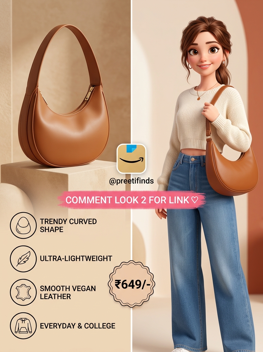 Minimalist Crescent Half-Moon Shoulder Bag