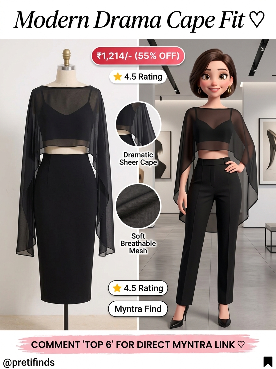 Trendyol Women Cape Sleeve Sheer Mesh Aesthetic Crop Top