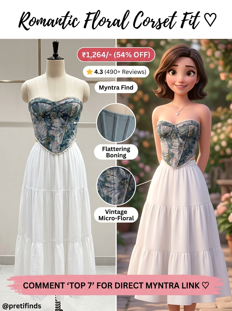 StyleCast x Revolte Women Floral Printed Structured Corset Top