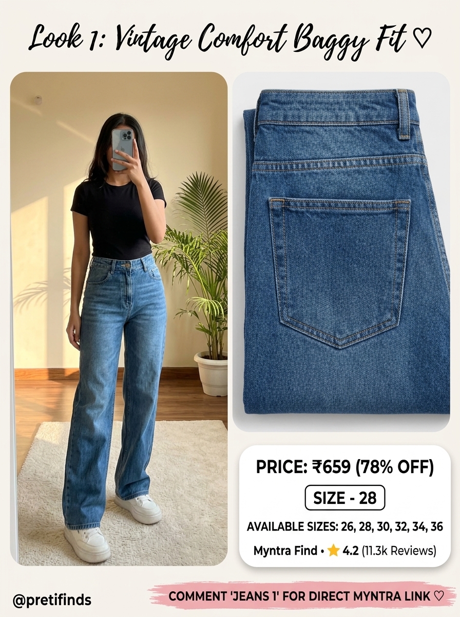 Aadvi Fashion Women Comfort Baggy High-Rise Jeans